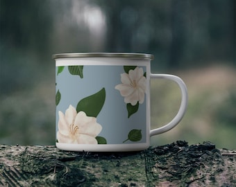 Blaue Emaille Camping Tasse - 12 Unzen Abenteuer Kaffeetasse für Outdoor & Reisen