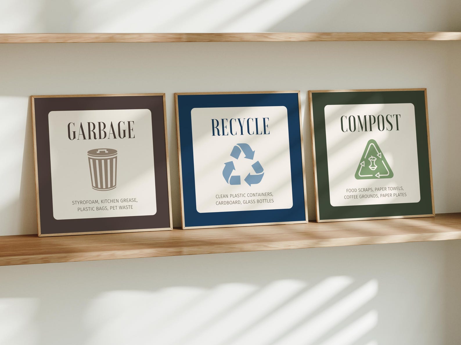 Elegant Garbage, Compost, Recycling Signs | Trash Sorting Signs ...