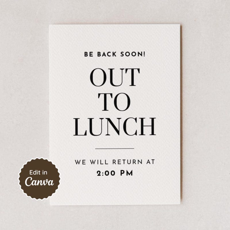 On Break Be Back Soon Sign - Etsy