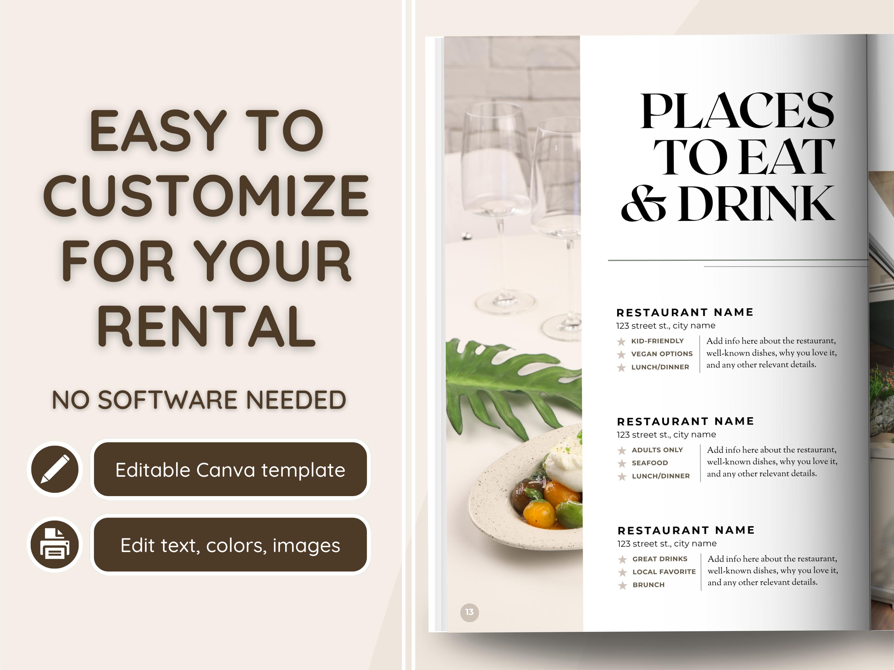 Airbnb Welcome Book Template; Professional Information Booklet/binder ...