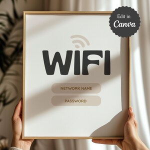 Eclectic Boho WiFi Password Sign | US Letter, A4, 5x7 | INSTANT Digital Download | Fully Customizable + Editable Canva Template | Edit&Print