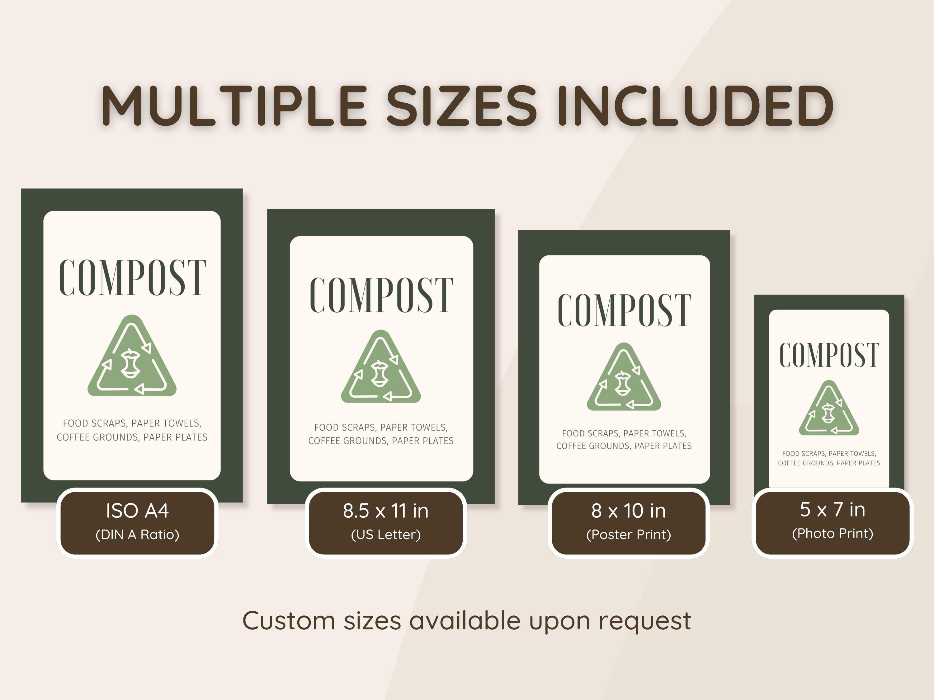 Printable Garbage, Compost, Recycling Info Signs; Trash Sorting Signs ...