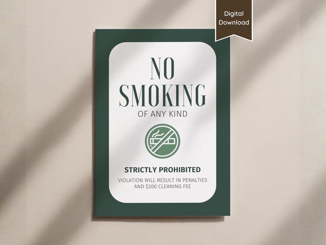 No Smoking Allowed; Anti-vaping; Smoking Prohibited Sign; Smoke-free ...