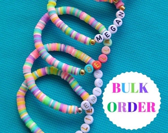 Custom Name Beaded Bracelet | Personalized Heishi Bead Jewelry