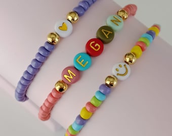 Beaded Heart Bracelet, Colorful Seed Bead Bracelet, Back to School Gift