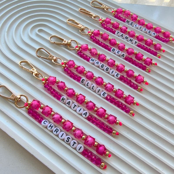 Personalized Keychain with Name, Gold Keychain, Silver Keychain, Keychain with Custom Name, Handbag Charm, For Women, Gift for Mom
