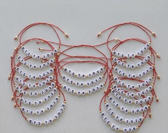 Conjunto de pulseras de cuentas inspiradas en BTS, joyería personalizada para fans del Kpop, regalo personalizado para Army, pulsera con el nombre del miembro, accesorios de amistad a juego.