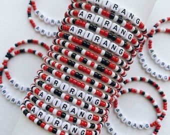 Kpop Beaded Bracelet Set, Arirang Inspired Jewelry, Colorful Seed Bead Bracelets, Korean Music Fan Gift, Matching Friendship Stack