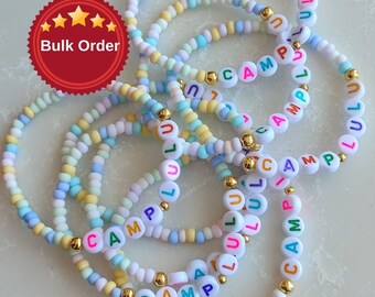 Pulsera personalizada con nombre y cuentas mate, pulsera con letras personalizadas, cuentas acrílicas suaves, pulsera de la amistad, regalo para eventos al por mayor