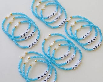 Pulseras de cuentas personalizadas al por mayor para eventos: regalos personalizados con nombre, para equipos e iglesias; pulseras con mensajes de fe y oración; recuerdos promocionales.