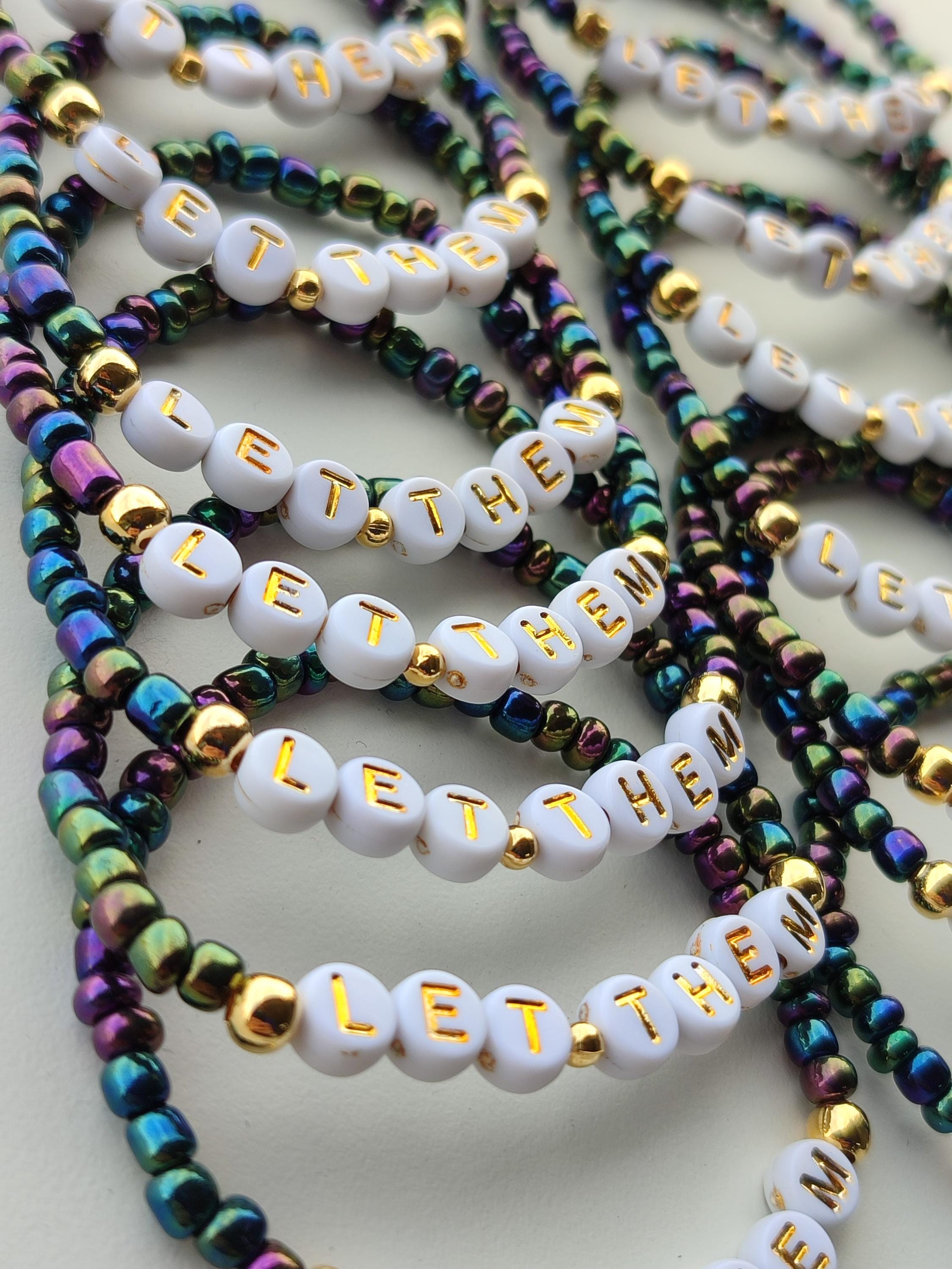 Personalized Custom Beaded Name Bracelets | Custom Word Beaded Bracelets | Handmade Jewelry | Friendship bracelets | Team Bracelet