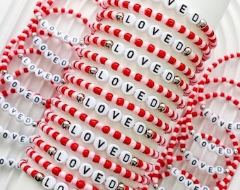Pulseras de cuentas personalizadas al por mayor, pulsera de la amistad con nombre y palabra personalizados, hechas a medida en cualquier color y tamaño, regalo para fiestas de equipo