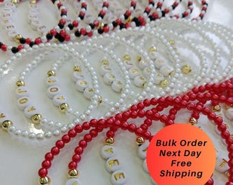 Best Friend Acrylic Bead Bracelet, Real Friends Beaded Bracelet, Friendship Gift, Minimalist Bead Jewelry