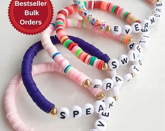 Custom Name Heishi Bracelet | Personalized 7" Beaded Jewelry
