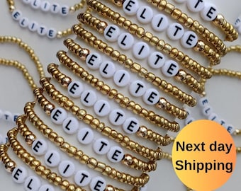 Pulseras de cuentas con nombre personalizado al por mayor / Recuerdos personalizados para equipos, eventos y fiestas