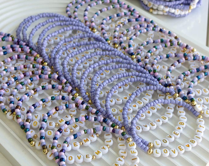 Bulk Custom Name Beaded Bracelets Personalized Team, Personalized beaded bracelets for schools, teams, marathons, events and promotions