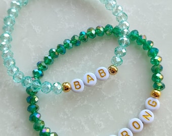 Personalized Beaded Crystal Name Bracelet, Gifts for mom, Bracelets for women, Wedding gift