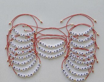 Pulsera inspirada en BTS, joyería Kpop, idea de regalo para ARMY, pulsera con nombre personalizado, conjunto de pulseras de cuentas, joyería de la amistad
