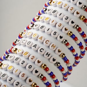 Sport-Team-Armband/Mannschaftsfarben/Perlenarmband/Schul-Team-Armband/Fan-Armband/Mannesarmband/Mannschaftsarmband/Sport-Team-Großauftrag/Jubelgeschenke