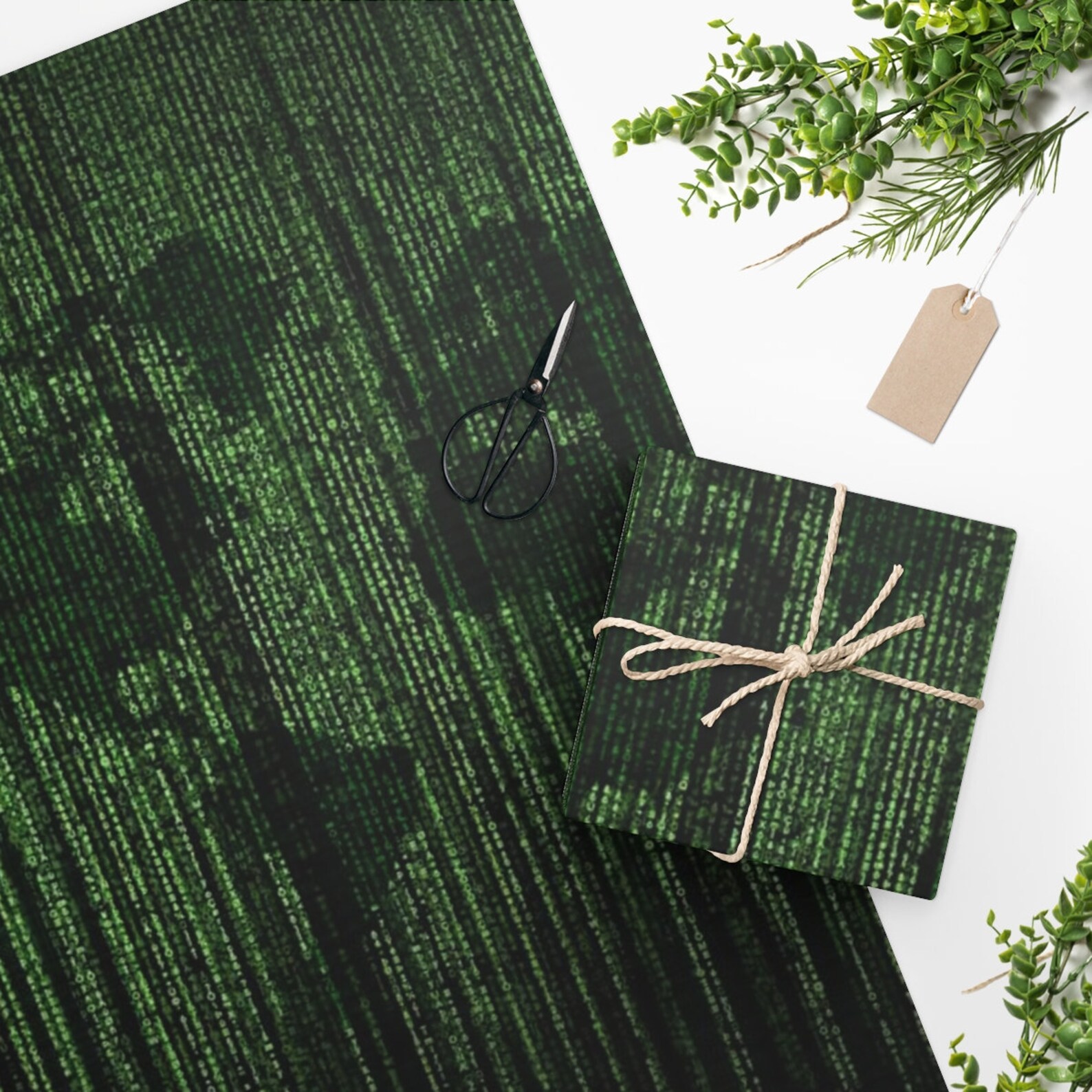 ASMR Binary Code Map Wrapping Paper Etsy