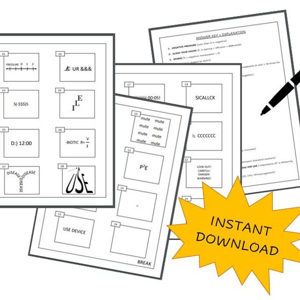 Infection Prevention Word Puzzle Rebus Brain Teaser Game