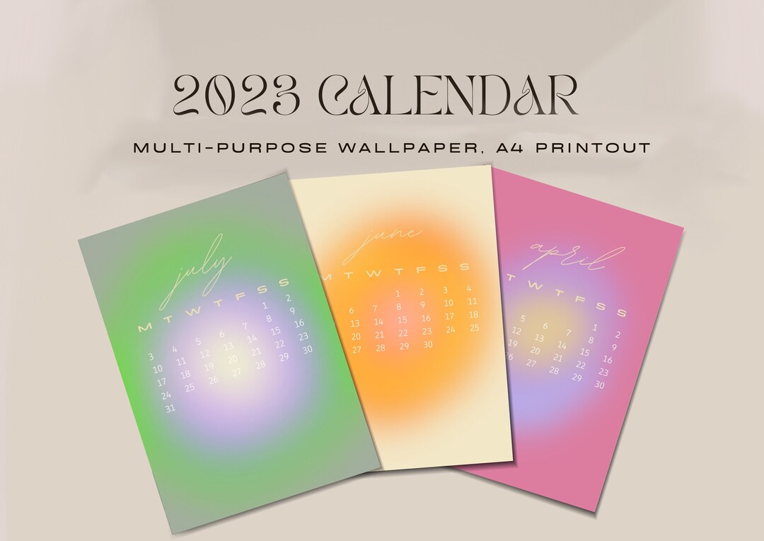 2023 A4 Calendar Aesthetic Printable and Digital PORTRAIT Etsy