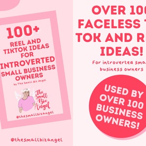 FACELESS REEL IDEAS | faceless TikTok content ideas | introverted small business | content calendar | social media planner | small biz ebook