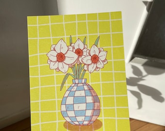 “Narcissus” poster - A5 - Illustration - Postcard - Print - Flower - Spring