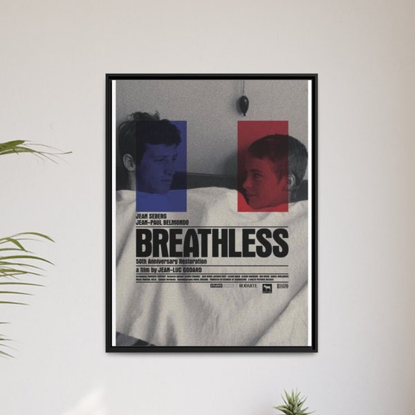 Breathless (À bout de souffle) Movie  Posters | Aesthetic Design | High quality | French Cinema