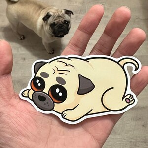 Lazy Pug Sticker | Pug Lover | Die Cast Sticker | Laptop Sticker | Window Sticker