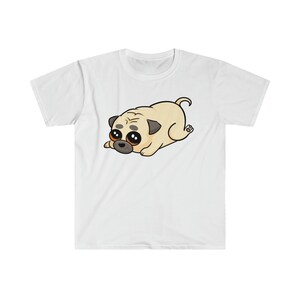 Lazy Pug Shirt | Dog Shirt | Unisex Softstyle 100% Cotton T-Shirt | Pug Lover