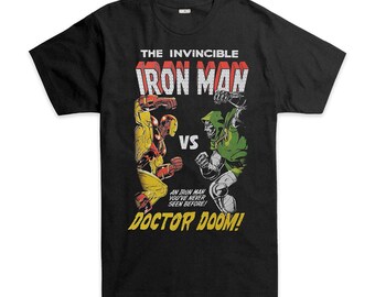 Doctor Doom vs Iron Man T-Shirt, Men's and Women's Sizes (DDM-282554)