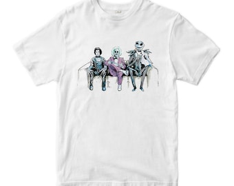 Tim Burton Characters T-Shirt, Edward Scissorhands Jack Skellington Shirt, Men's Women's Sizes (dmm-035)