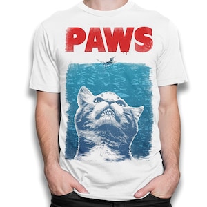 Cat Paws Jaws Funny T-Shirt, Men&#39;s Women&#39;s Sizes (dmm-030)