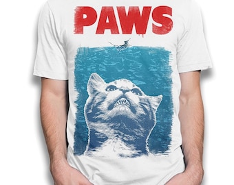 Cat Paws Jaws Funny T-Shirt, Men&#39;s Women&#39;s Sizes (dmm-030)