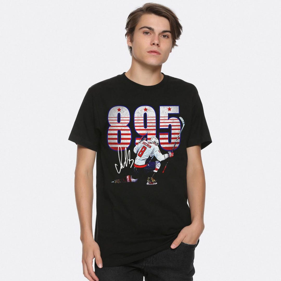 Alexander Ovechkin 895 Career Goals T-shirt, Hockey Legend Tee, Men's Women's All Sizes (VCH 