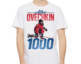 Alex Ovechkin 1000 Goals Record T-Shirt, Men's Women's All Sizes (VCH-109323)