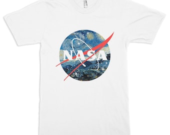 NASA Sternennacht Logo T-Shirt, Vincent van Gogh Shirt, Herren Damen Größen (dmm-013)