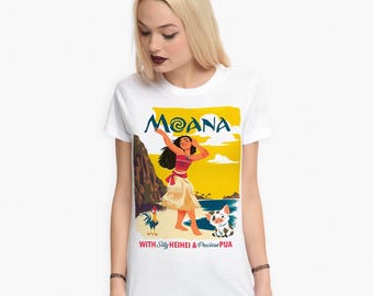 Moana with Silly and Pua T-Shirt, Men's Women's Kids Sizes (MUL-112253)
