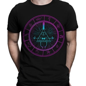 Camiseta do Zodíaco Bill Cipher de Gravity Falls, tamanhos masculino e feminino (dmm-134)