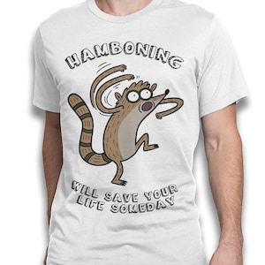 Camiseta de Rigby de "Hamburguesas" de "El Show Más", tallas para hombre y mujer (dmm-068)