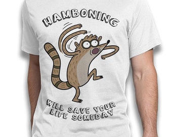 T-shirt Regular Show Hamboning Rigby, tailles homme femme (dmm-068)