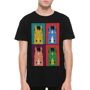 Camiseta vintage de BoJack Horseman con diseño pop art, tallas para hombre y mujer (dmm-048)