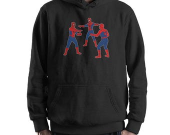 Sudadera con capucha y sudadera con el meme del Hombre Araña señalando, tallas unisex (SPY-76200)