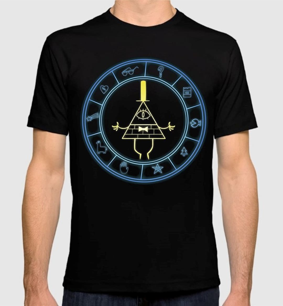 Buy Bill Cipher Pink Floyd Style T Shirt Gravity Falls Men O Neck - Foto 3