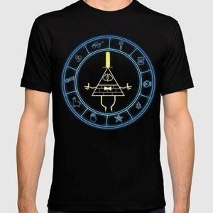 Gravity Falls Bill Cipher Zodiac T-shirt, heren damesmaten (dmm-213)