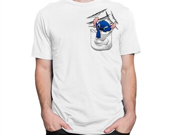 Stitch In a Pocket T-shirt, Lilo and Stitch-tröja, herr- och damstorlekar (dmm-240)