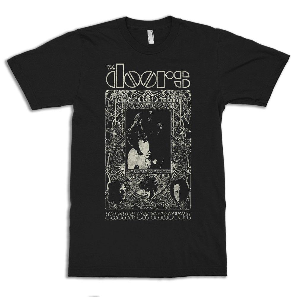 T-shirt The Doors "Break On Through" Officiel - Rare - Rouge - Taille S - Coton Gildan