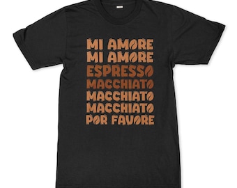 Mi Amore Espresso Macchiato Tommy Cash T-Shirt, Herren Damen Kindergrößen (TMC-945511)