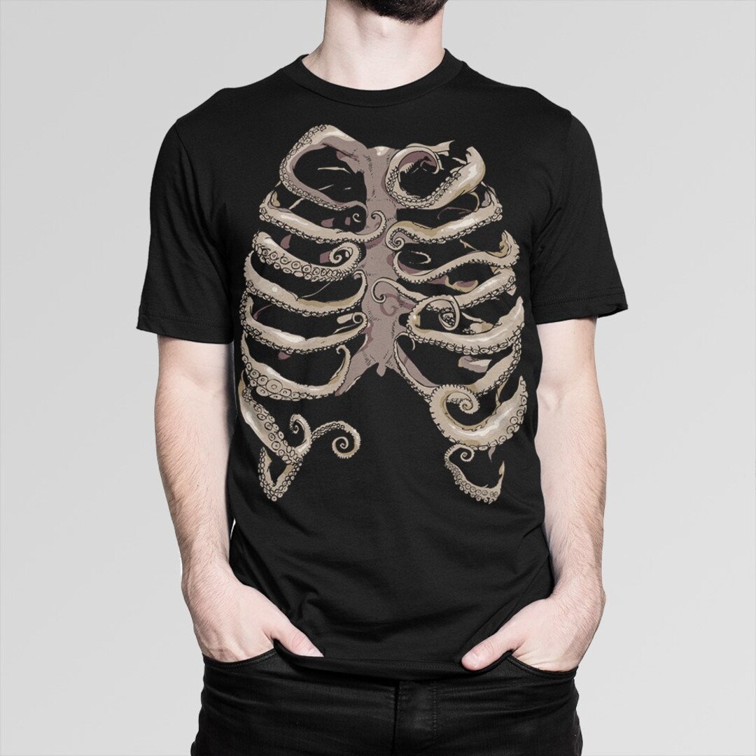 Maglietta Ribs Octopus Tentacles, taglie uomo-donna (dmm-021